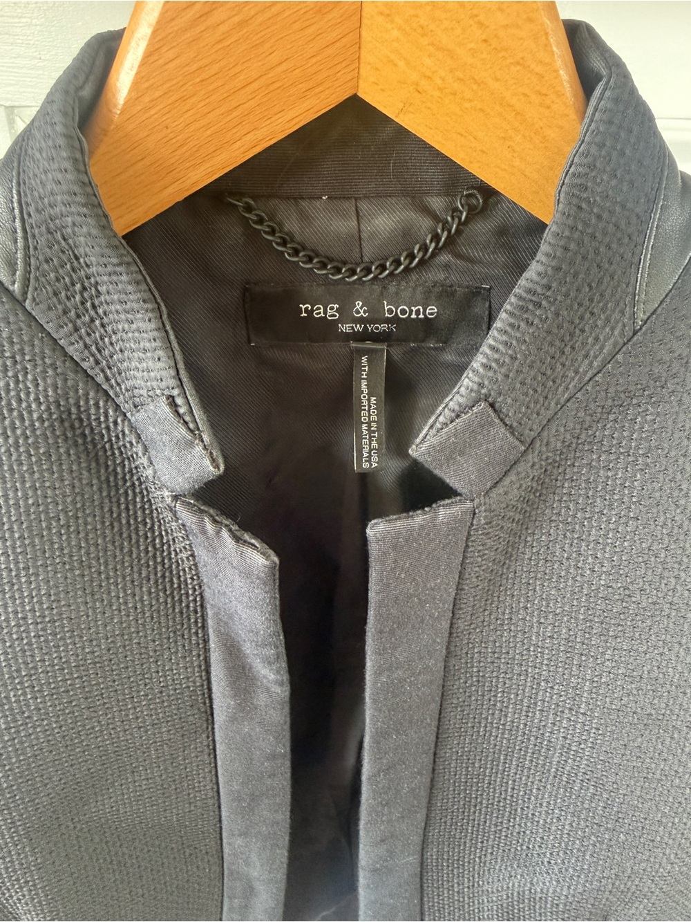 Rag & Bone Black Textured Collarless Jacket - Picture 4 of 6